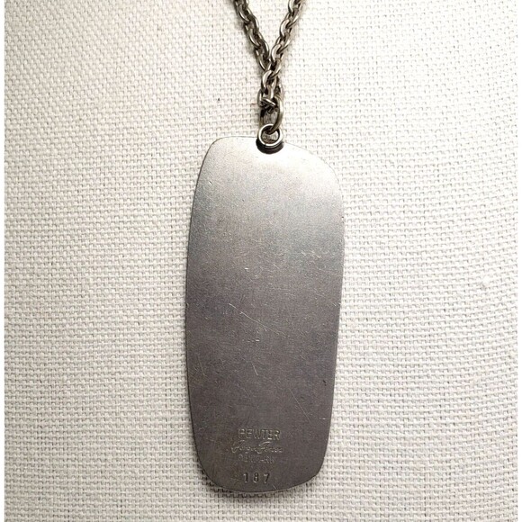 Vintage 1960'S Mid Century Jorgen Jensen Denmark Pewter #187 Nordic Ship Pendant - Picture 6 of 12